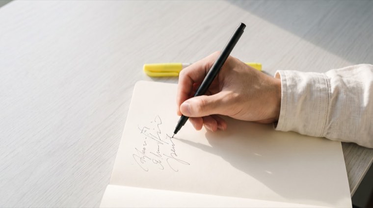 ワークを書いているノート